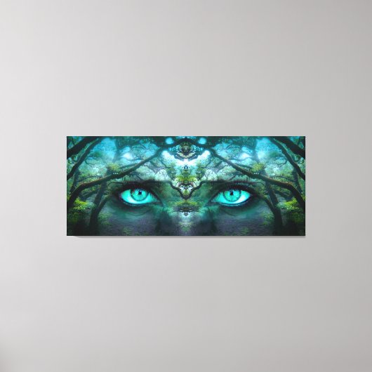 met bos bekleed canvas afdruk (Voorkant)