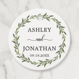 Met Botanische Wreath Weddenschap Wit bedankt Bedankjes Labels