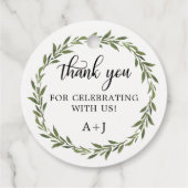 Met Botanische Wreath Weddenschap Wit bedankt Bedankjes Labels (Achterkant)