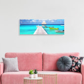 Met boten in een tropische lagune canvas afdruk (Insitu (Woonkamer))