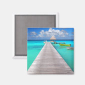 Met boten in een tropische lagune magneet (Voorkant / Achterkant)