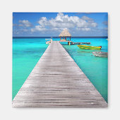 Met boten in een tropische lagune magneet (Voorkant)