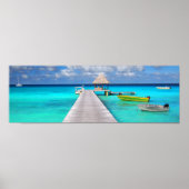 Met boten in een tropische lagune poster (Voorkant)