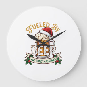 Met brandstof bier Kerstborrel mok Santa hoed Huls Grote Klok