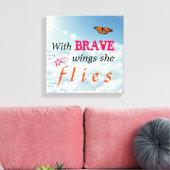 Met brave vleugels vliegt ze canvas afdruk (Insitu (Woonkamer))