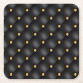 Met buizen bekleed zwart en goudleder diamant kartonnen onderzetters (Voorkant)
