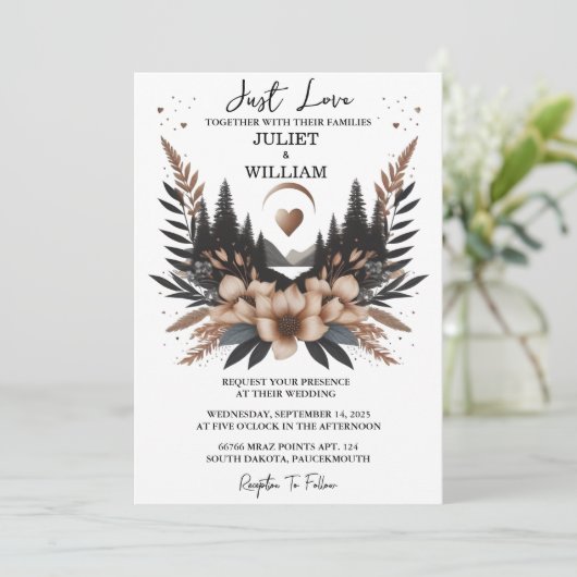 Met Casual hart niets Fancy gewoon liefde bruiloft Kaart (Staand voorkant)