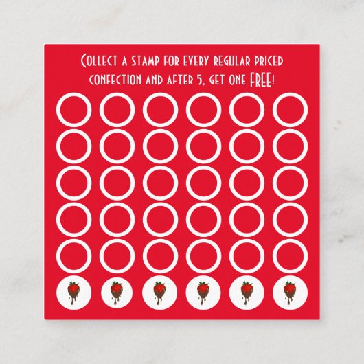 met chocolade bedekte aardbei klantenkaartje (Achterkant)