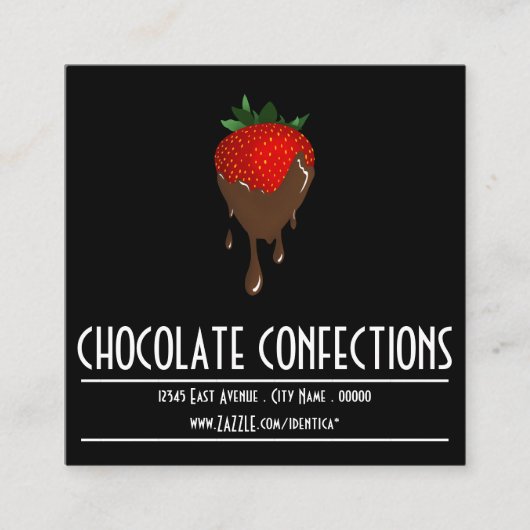 met chocolade bedekte aardbei klantenkaartje (Voorkant)