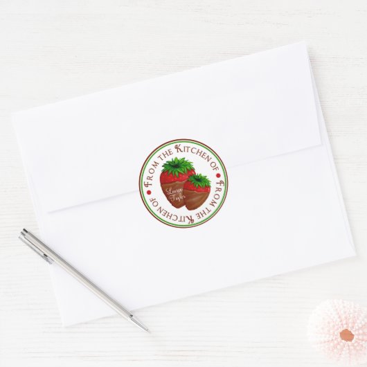 Met chocolade bedekte aardbeien stickers (Envelop)