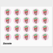 Met chocolade bedekte aardbeien Stickers (Vel)