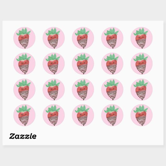 Met chocolade bedekte aardbeien Stickers (Vel)