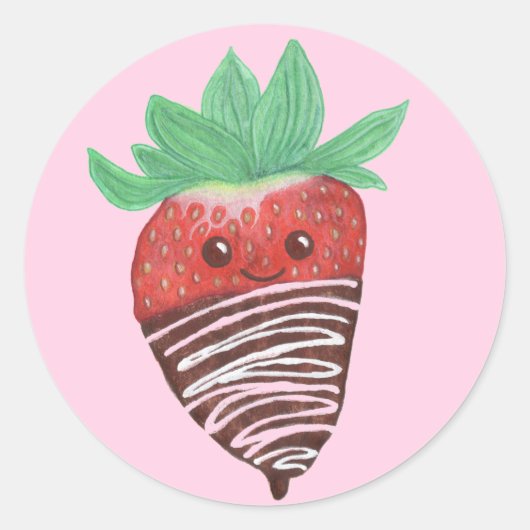 Met chocolade bedekte aardbeien Stickers (Voorkant)