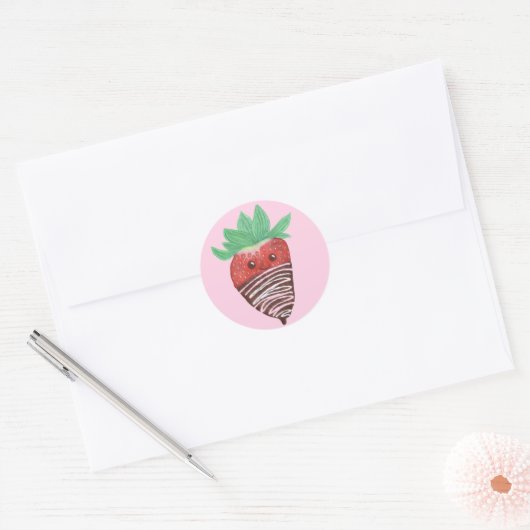Met chocolade bedekte aardbeien Stickers (Envelop)