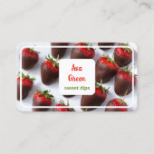 met chocolade bedekte aardbeien visitekaartje (Voorkant)