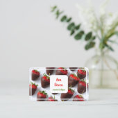 met chocolade bedekte aardbeien visitekaartje (Staand voorkant)