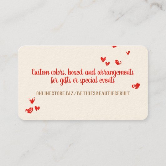 met chocolade bedekte aardbeienbesmettingen maar visitekaartje (Achterkant)