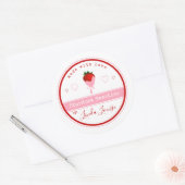met chocolade bedekte aardbeienmerken ronde sticker (Envelop)