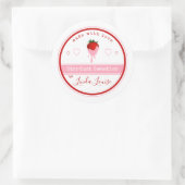 met chocolade bedekte aardbeienmerken ronde sticker (Tas)