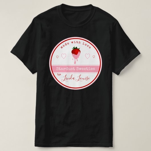 met chocolade bedekte aardbeienmerken T-Shirt (Design voorkant)