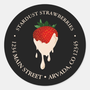 met chocolade bedekte aardbeirijke klassieke ronde sticker