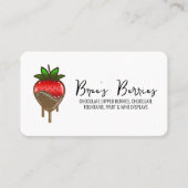 Met chocolade bedekte ondergedompelde aardbeien visitekaartje (Voorkant)