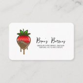 Met chocolade bedekte ondergedompelde aardbeien visitekaartje (Voorkant)