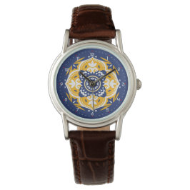 Met cijfers prachtig Azure Blossom Horloge