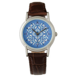 Met cijfers prachtig Azure Blossom Horloge