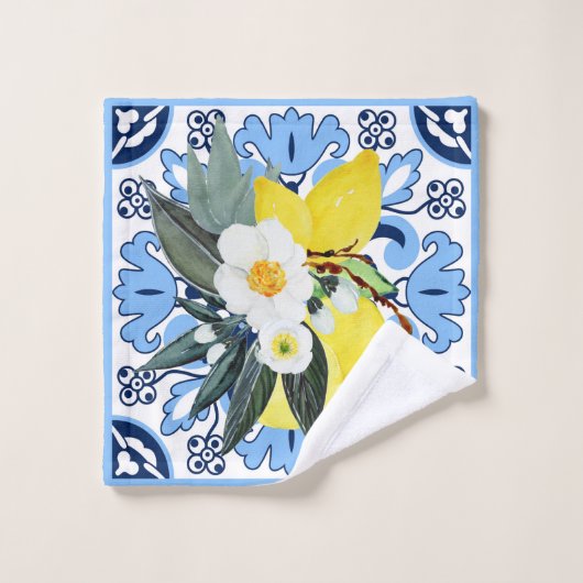 Met citroenen bad handdoek (Wasdoekje)