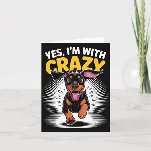 Met Crazy Guard Schattige Hond Grappige Dobermann Kaart (Voorkant)