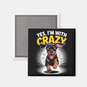 Met Crazy Guard Schattige Hond Grappige Dobermann Magneet (Voorkant / Achterkant)