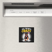 Met Crazy Guard Schattige Hond Grappige Dobermann Magneet (Insitu (Vaatwasser))