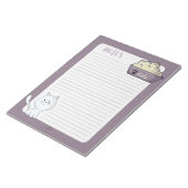 Met Cute White Cat bekleed notities Notitieblok (Schuin)