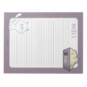 Met Cute White Cat bekleed notities Notitieblok (Voorkant)