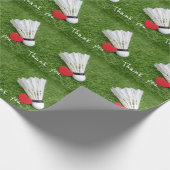 Met dank aan de badmintonspeler met shuttle cadeaupapier (Hoek)