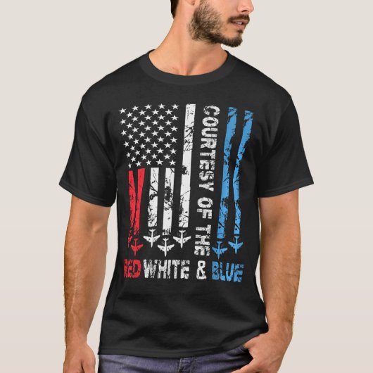 Met dank aan de rood-witte en blauwe Amerikaanse v T-shirt (Voorkant)