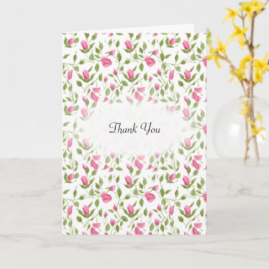 Met dank aan de roze rozen kaart (Gele Bloem)