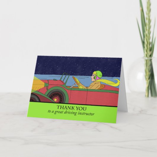 Met dank aan een rijinstructeur, Vintage Car Bedankkaart (Voorkant)