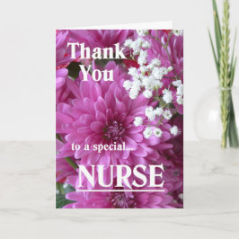 Met dank aan een speciale Nurse-Pink Floral Bedankkaart