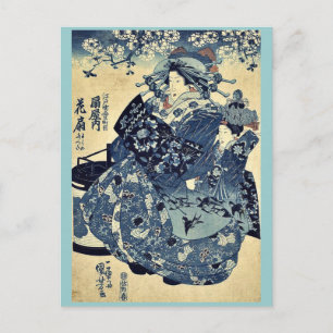 Met dank aan Hanao van Ogiya door Utagawa,Kuniyosh Briefkaart