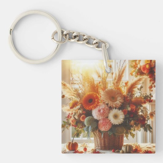 Met dank aan Herfst Flowers Sleutelhanger (Voorkant)