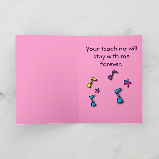 Met dank aan mijn pianoleraar bedankkaart (Binnen)