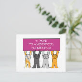 Met dank aan Pet Groomer Cartoon Cats Briefkaart (Staand voorkant)