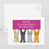 Met dank aan Pet Groomer Cartoon Cats Briefkaart (Voorkant / Achterkant)