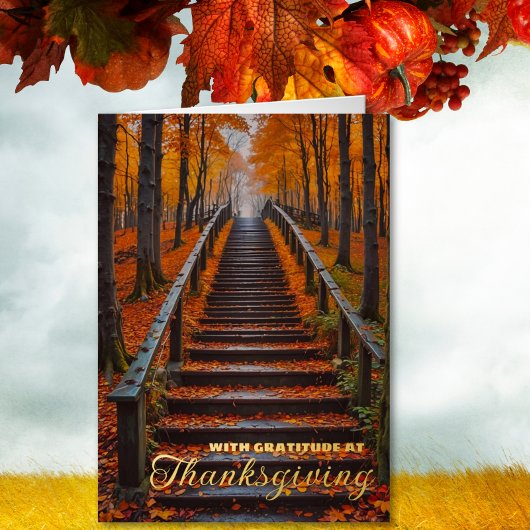 Met dank aan Thanksgiving Modern Business Folie Feestdagenkaart