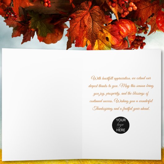 Met dank aan Thanksgiving Modern Business Folie Feestdagenkaart