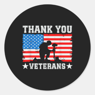 Met dank aan Veterans Day Memorial Day Patriotic M Ronde Sticker