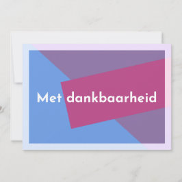 "Met dankbaarheid" Bedankkaart