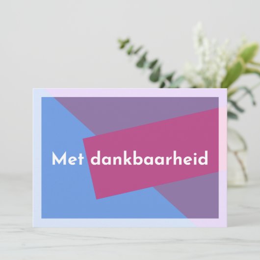 "Met dankbaarheid" Bedankkaart (Staand voorkant)